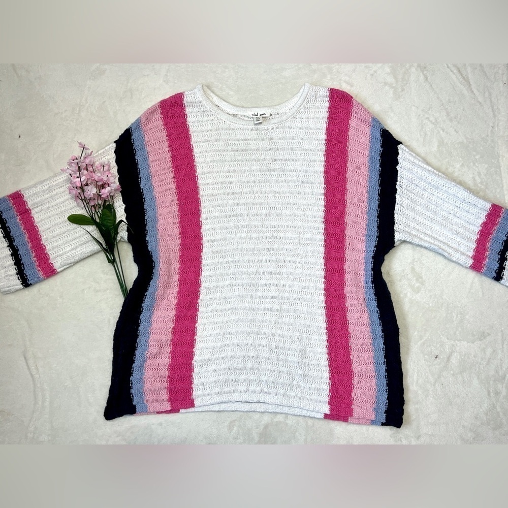 Tribal Jeans Colorblock Oversized Knit Sweater - Small